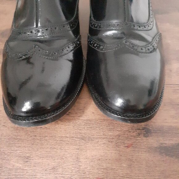 Carlo Pazolini Women's Size 7.5 (EU38) Black Patent Leather Wingtip Ankle Boots - Picture 5 of 15